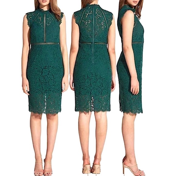 Bardot Forest Green Floral Lace Sheath dress - Picture 5 of 5